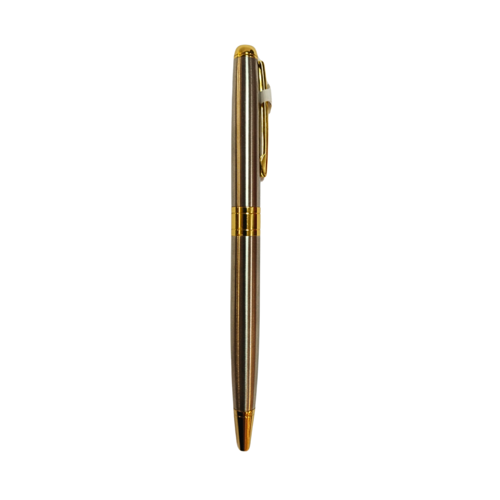 CANETA ESFEROGRÁFICA CROWN - TREASURE - PRATA COM DOURADO