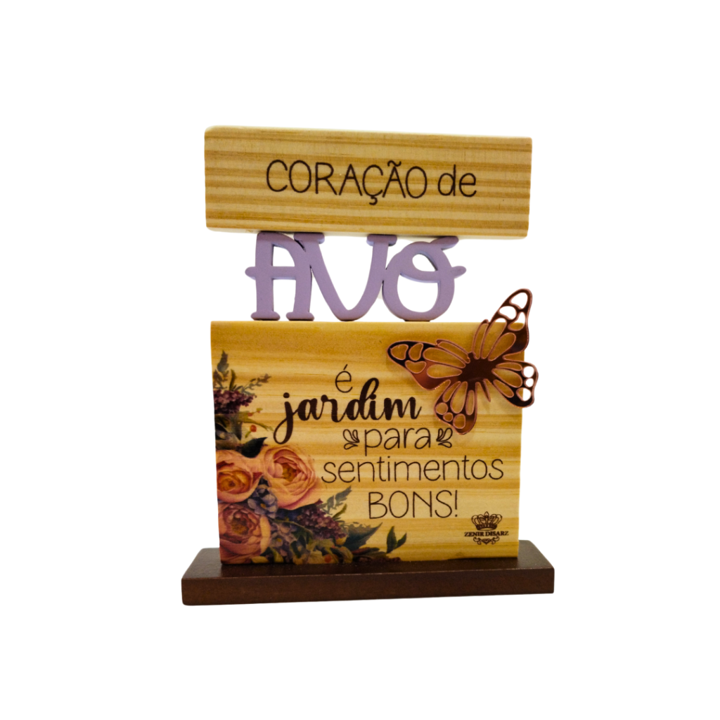 PLAQUINHA DECORATIVA - CORAÇÃO DE AVÓ - ZENIR DISARZ