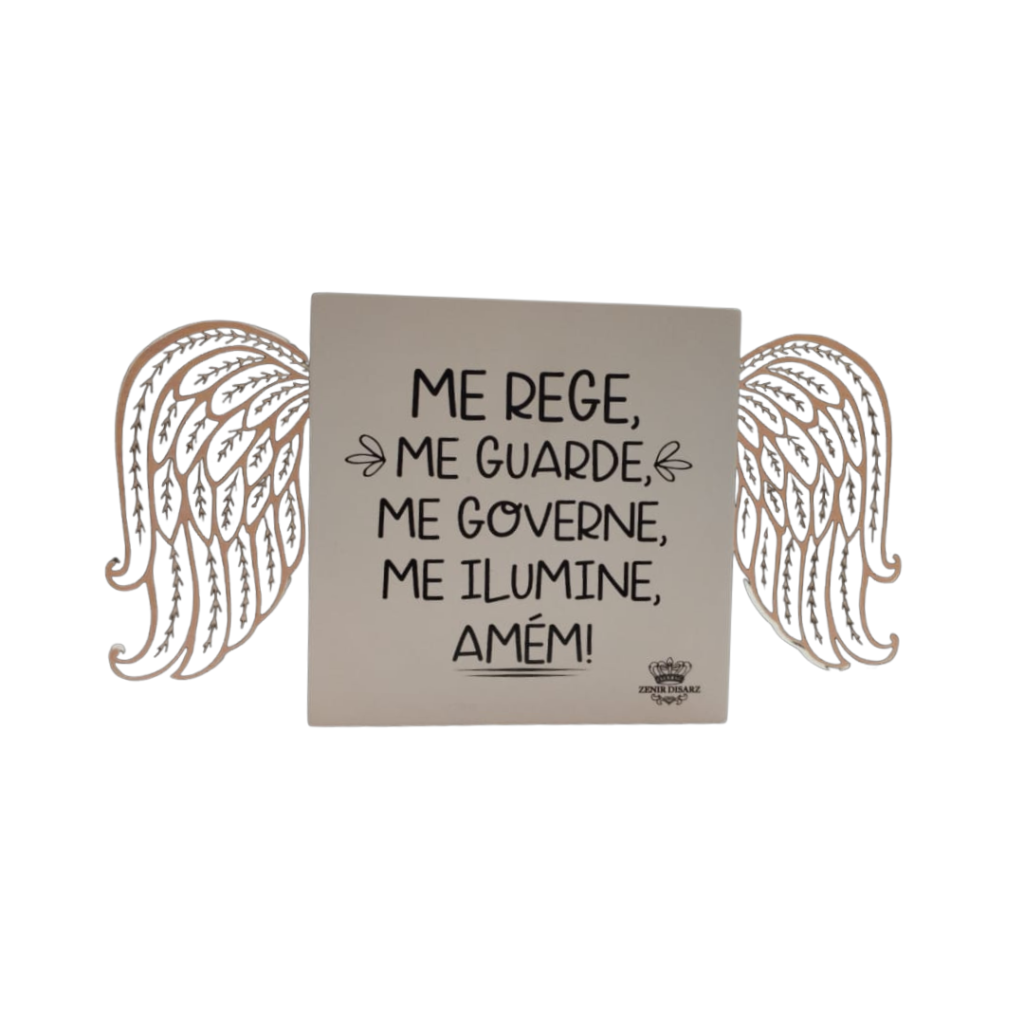 PLAQUINHA DE MADEIRA - ME REGE, ME GUARDE - ZENIR DIZARS 