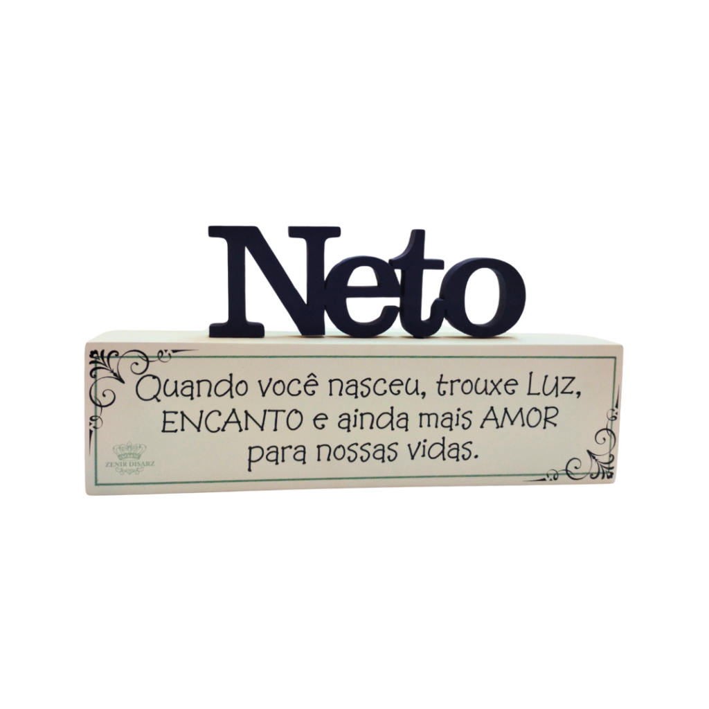 PLAQUINHA DE MADEIRA - NETO - ZENIR DISARZS