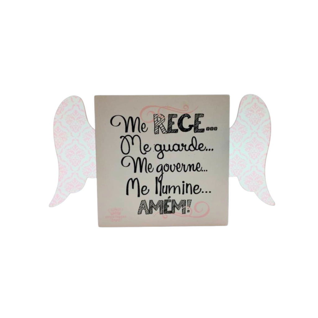 PLAQUINHA DE MADEIRA - ME REGE, ME GUARDE, ME ILUMINE, AMÉM- ZENIR DIZARS 