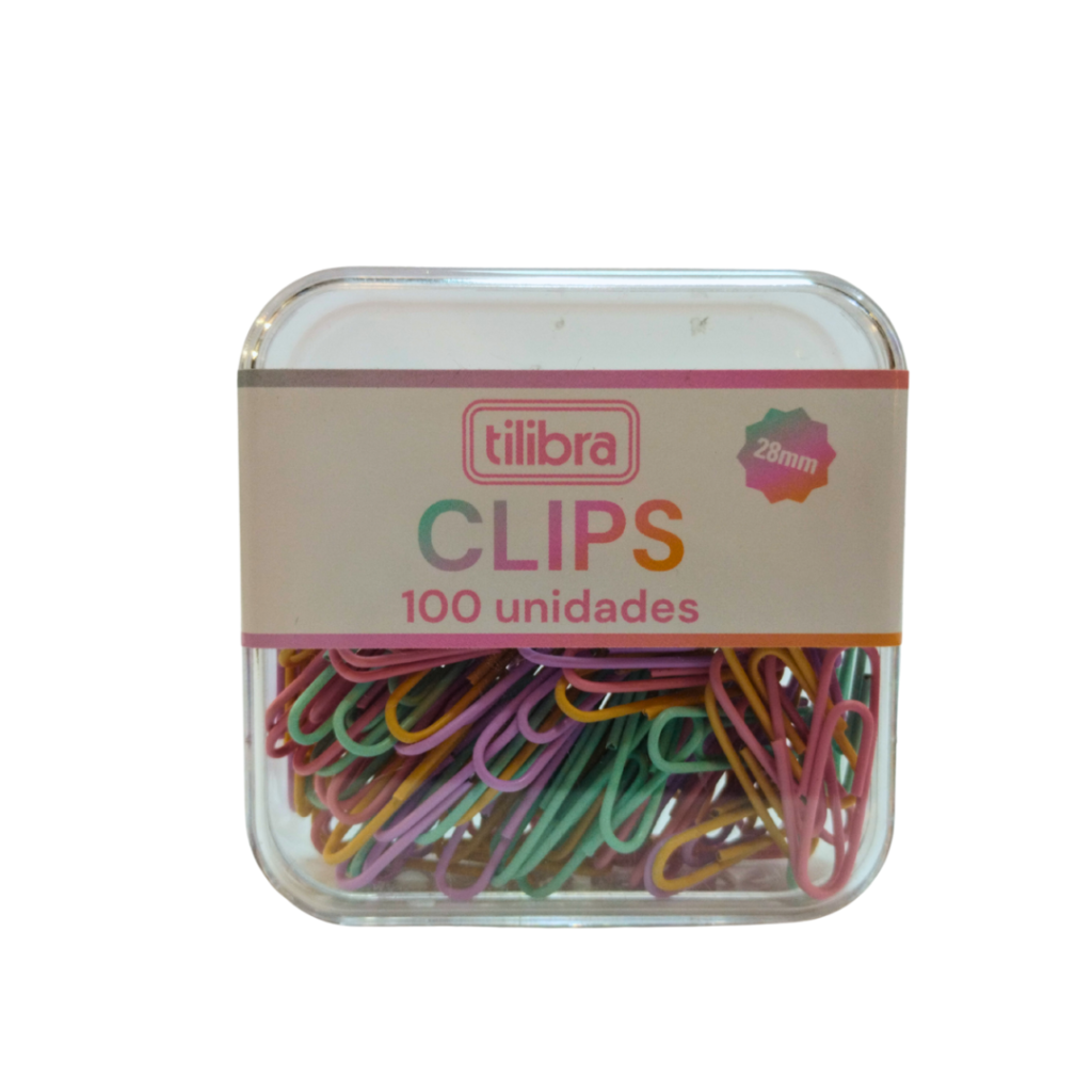 CLIPS - TONS PASTÉIS - 100 UNIDADES - TILIBRA