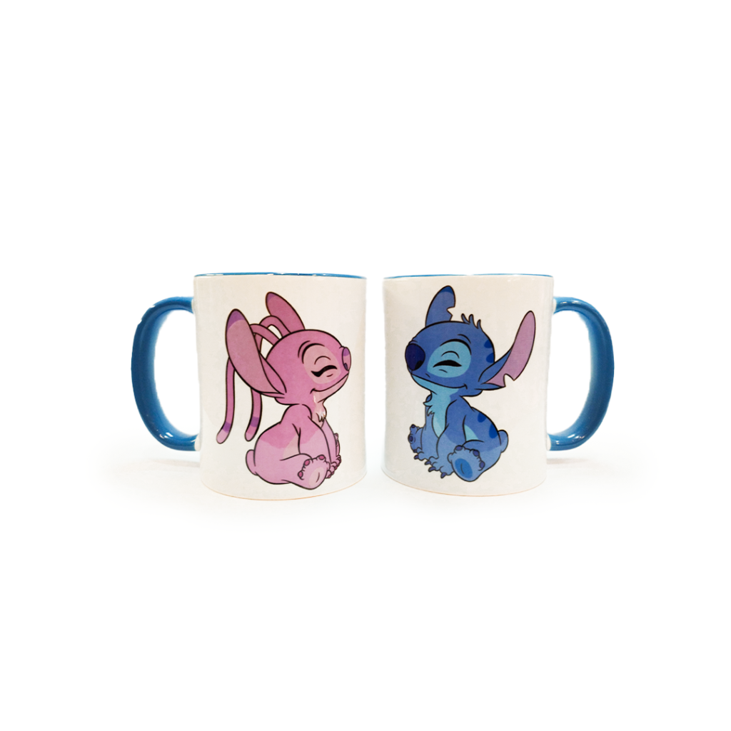 KIT 2 CANECAS - STITCH E ANGEL - ZONA CRIATIVA 
