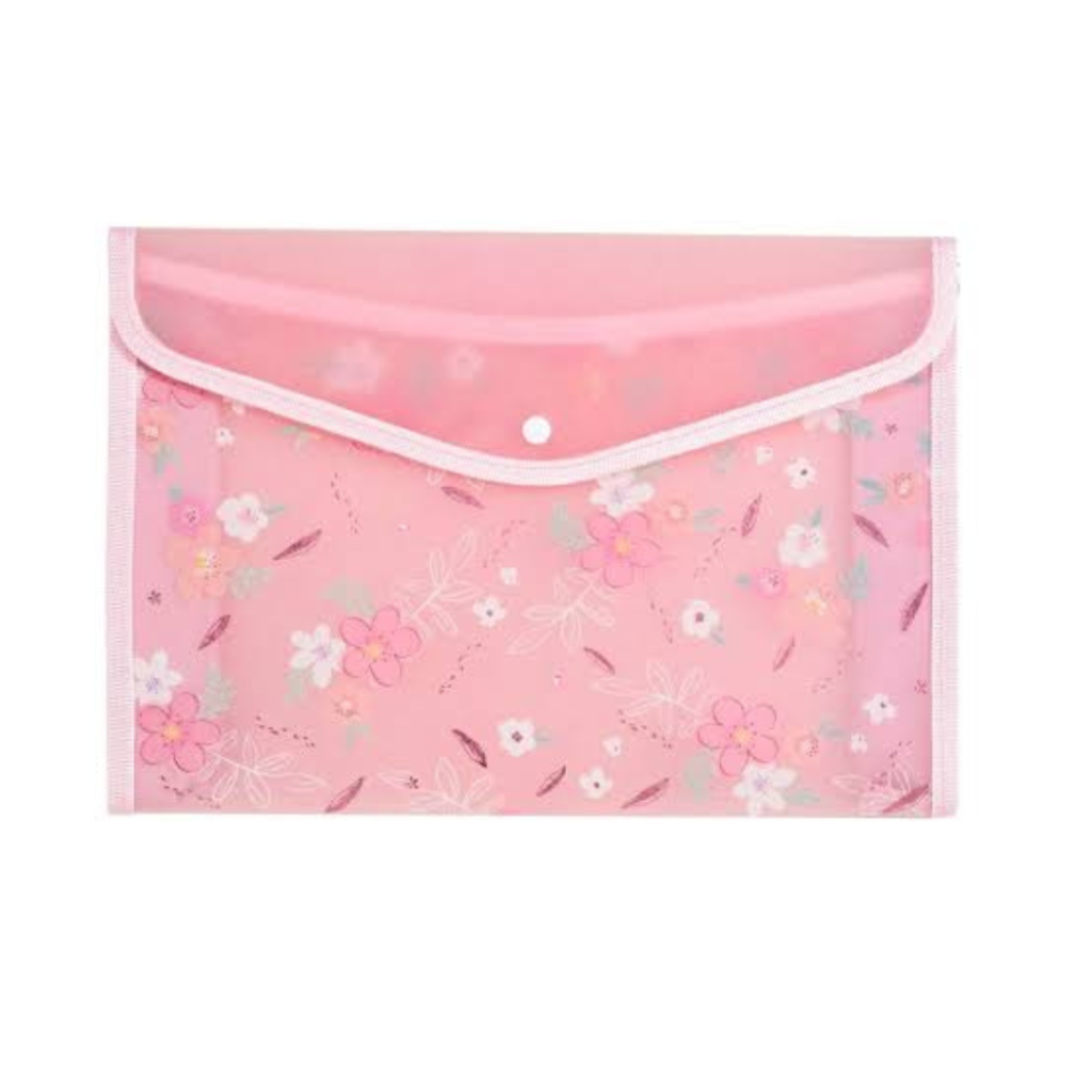 PASTA COM BOTÃO - LOVE FLOWERS - ROSA - MOLIN