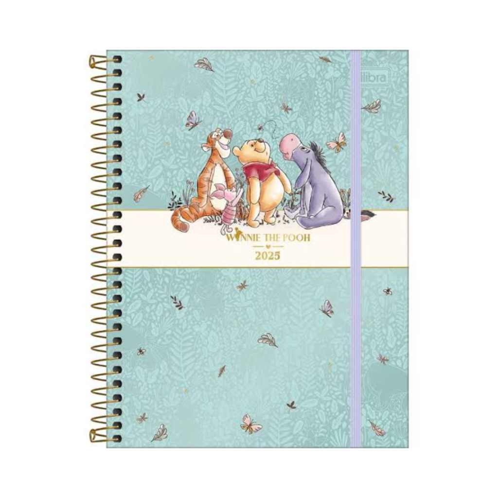 CADERNO - WINNIE THE POOH - TAMANHO COLEGIAL - 10 MATÉRIAS - CAPA METALIZADA - TILIBRA