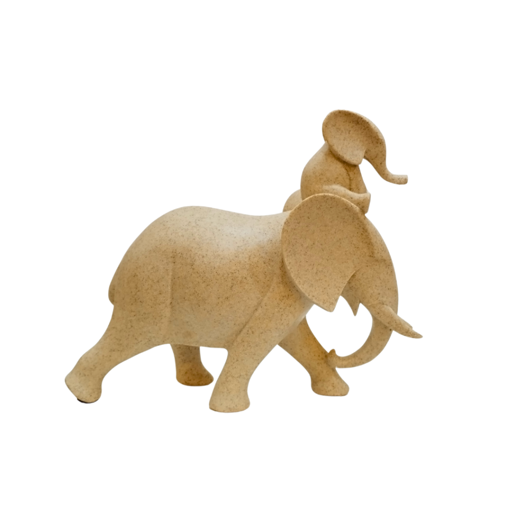 ESCULTURA ELEFANTE - MÃE E FILHO COLO - FLORARTE