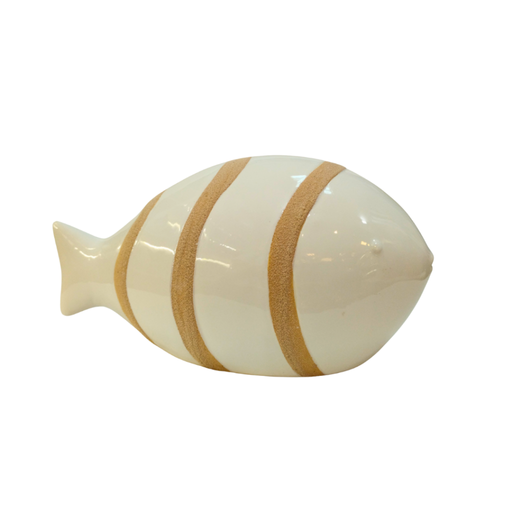 PEIXE BRANCO CERÂMICA - GRANDE - FLORARTE
