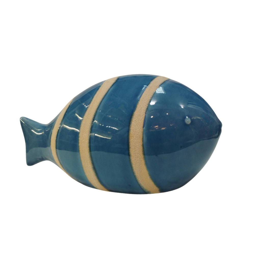 PEIXE AZUL CERÂMICA - GRANDE - FLORARTE