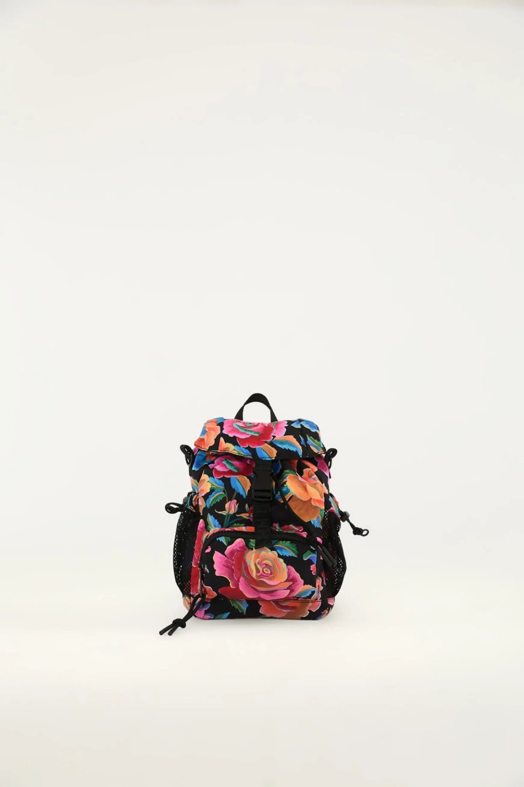 Bolsa pipoquinha rosas pintadas preto