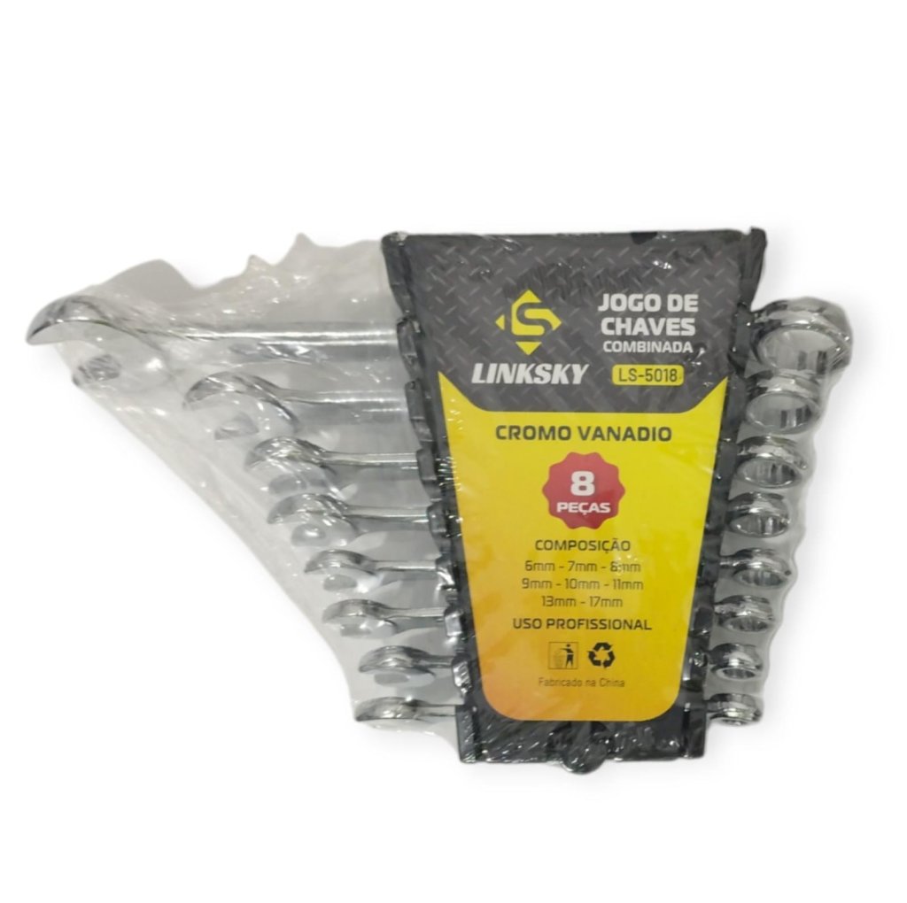 JOGO DE CHAVE COMBINADA COM 8 PEÇAS