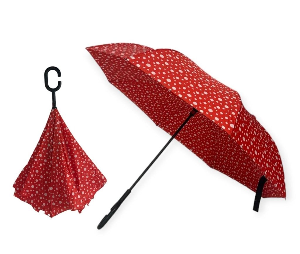 GUARDA-CHUVA INVERTIDO 60CM 8 VARETAS TELA DUPLA (COLORIDO)
