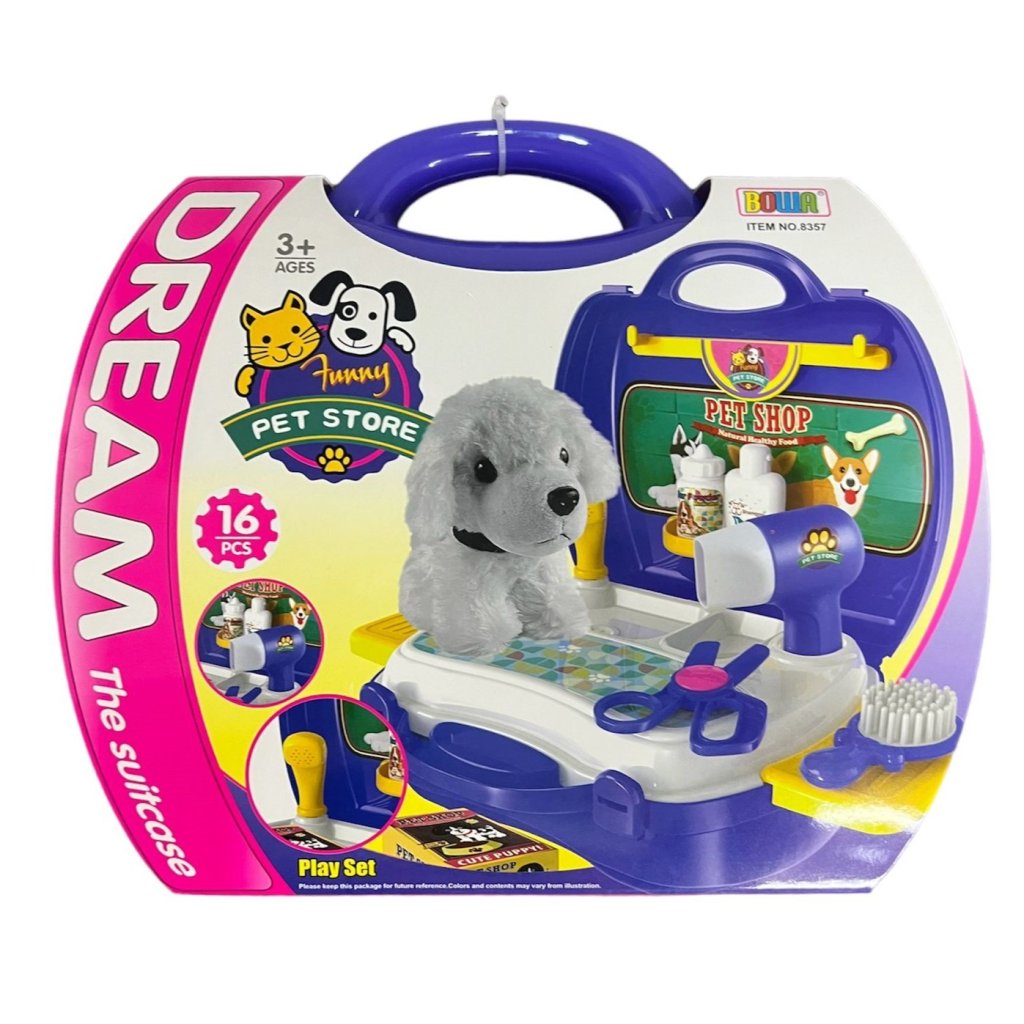  MALETA KIT PET SHOP COM 16 PEÇAS