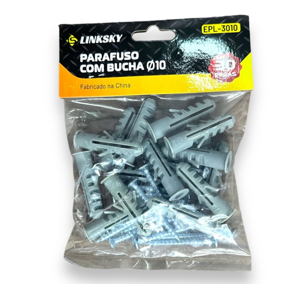 KIT DE BUCHA COM PARAFUSO 10MM COM 30 PEÇAS