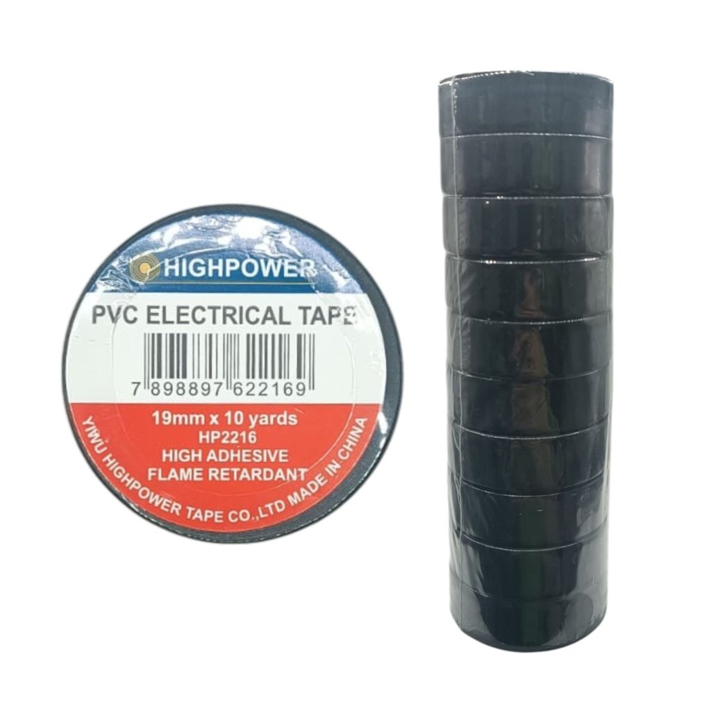 PACOTE DE FITA ISOLANTE COM 10 PCS 19MM x 9M