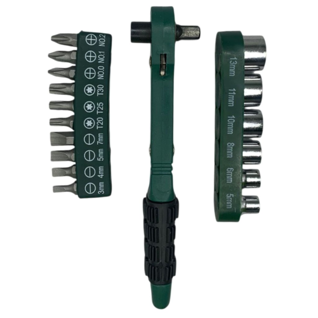 KIT CHAVE CATRACA E SOQUETE C/17 PÇS