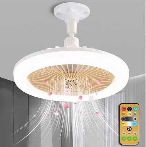 VENTILADOR DE TETO COM LUMINARIA DE LED 30W 24,5CM