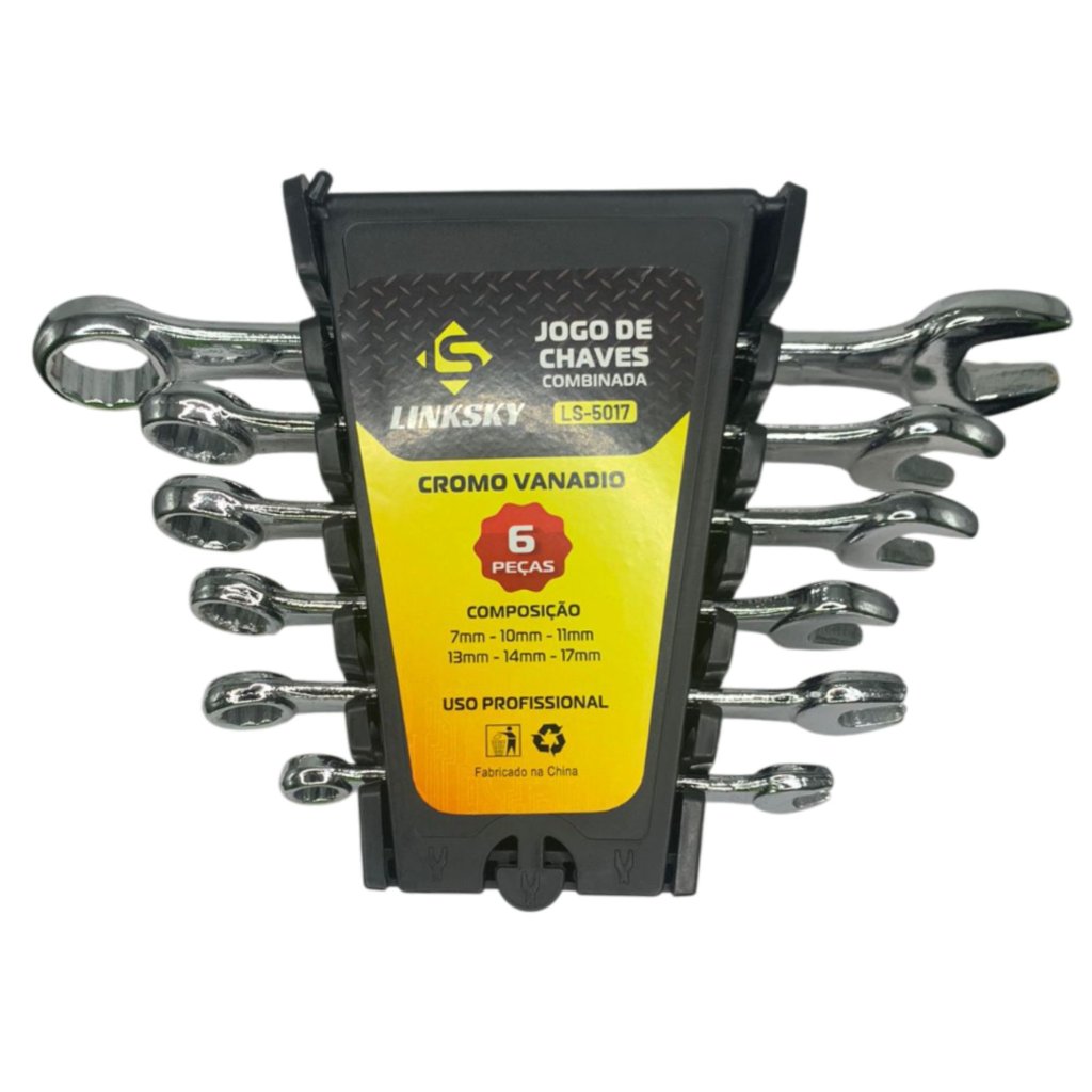 JOGO DE CHAVE COMBINADA COM 6 PEÇAS