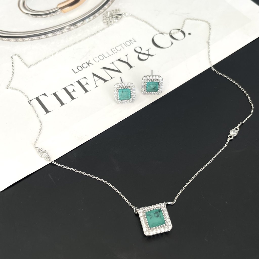 Conjunto prata esmeralda 