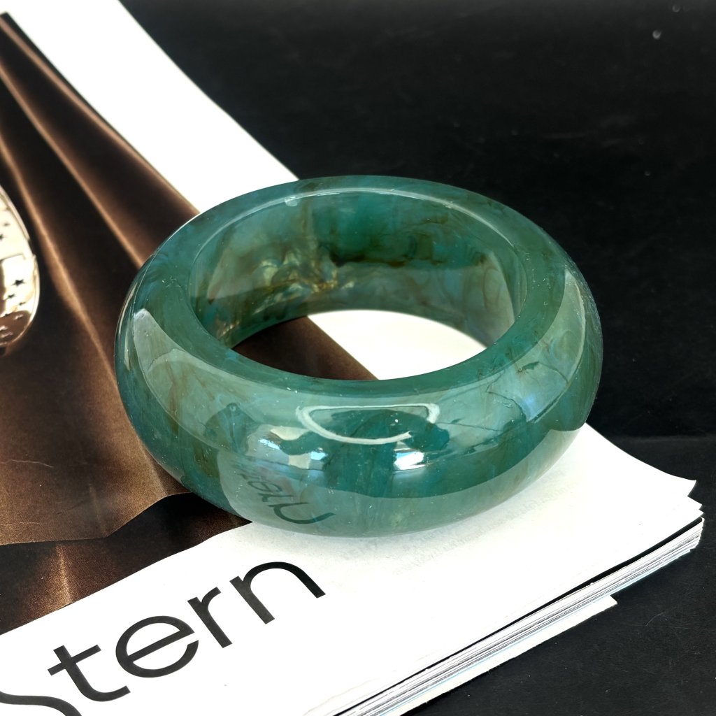 Bracelete Resina verde água 