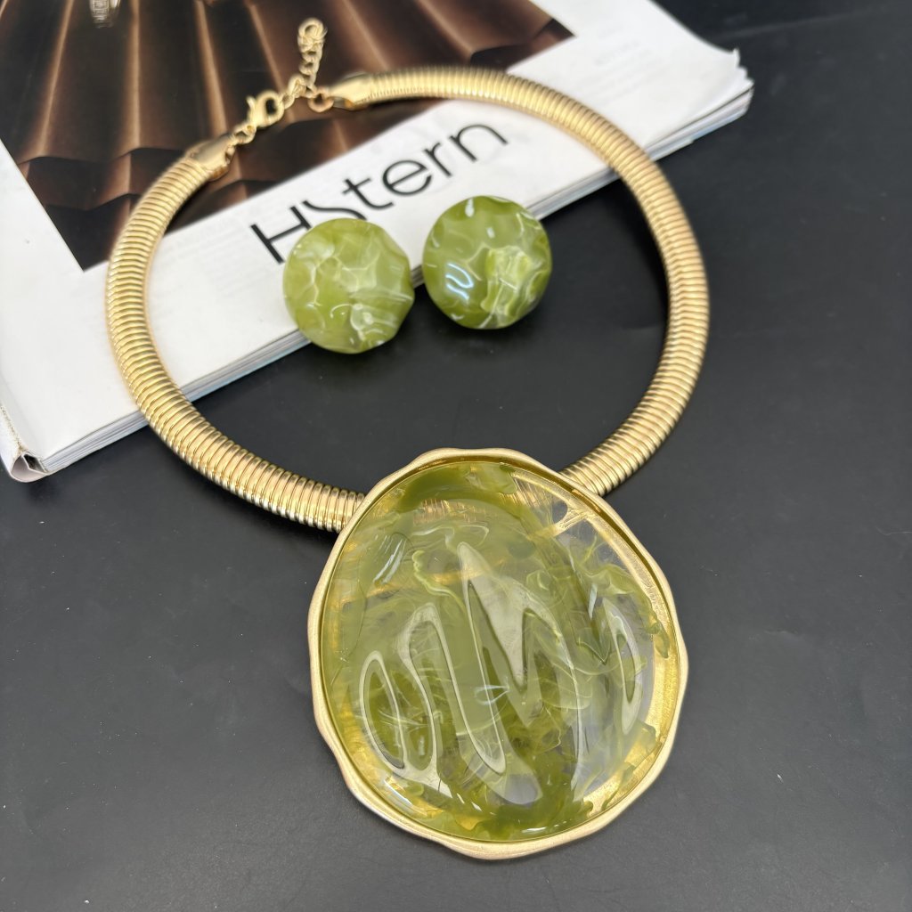 Choker pedra verde 