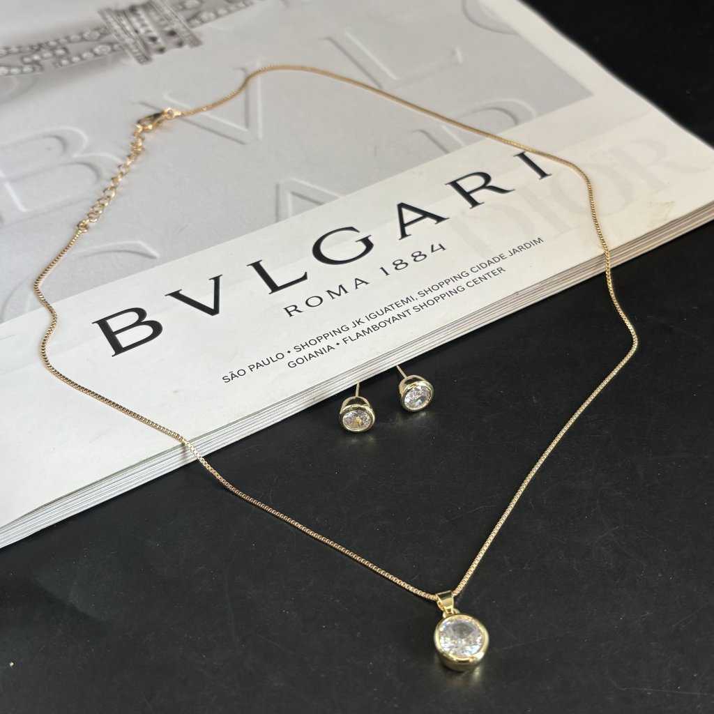 Conjunto ponto de luz dourada 