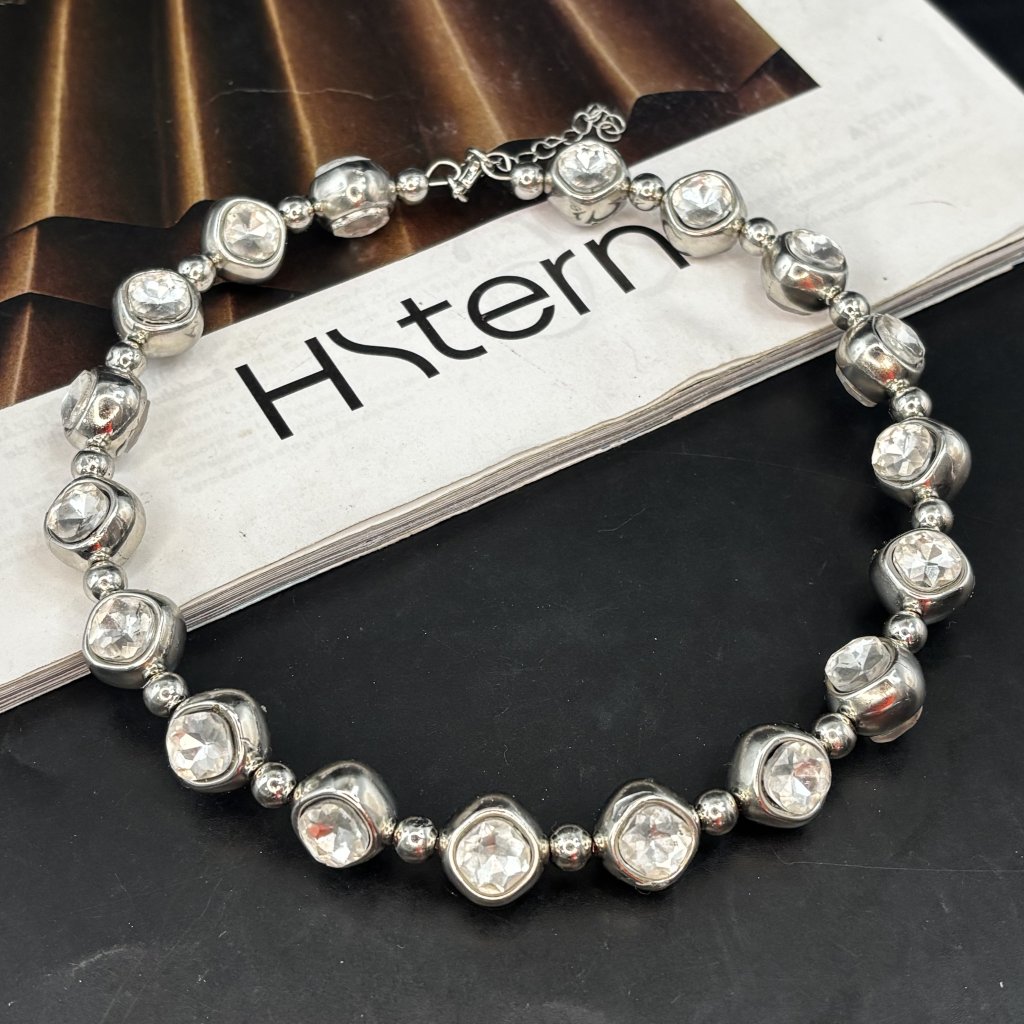 Choker zircônia prata 