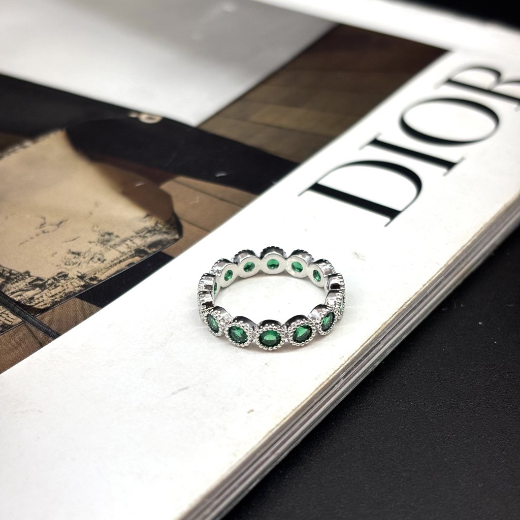 Anel prata esmeralda 