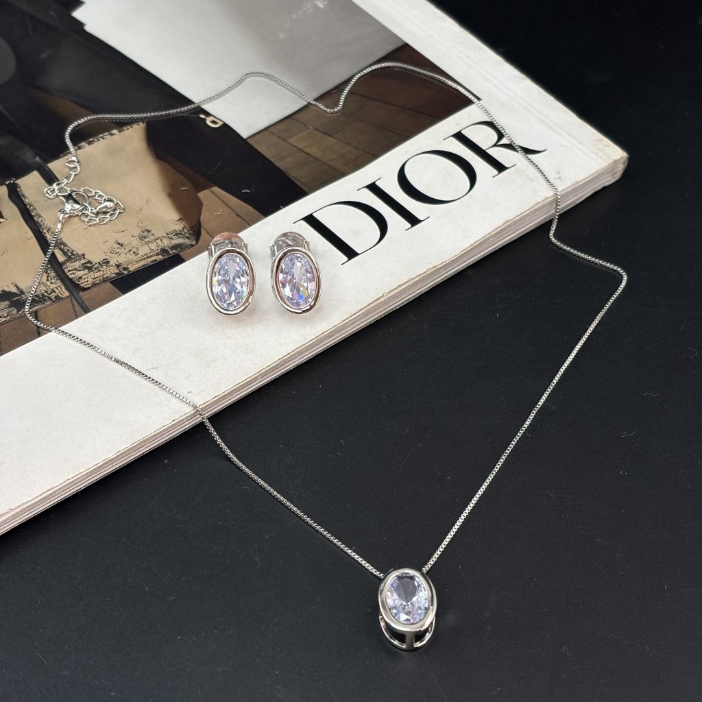 Conjunto prata zircônia 