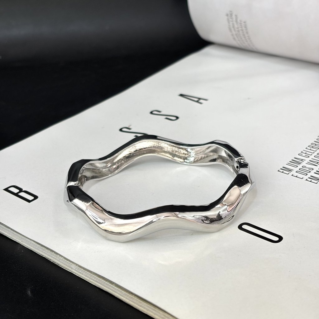 Bracelete ondas prata 