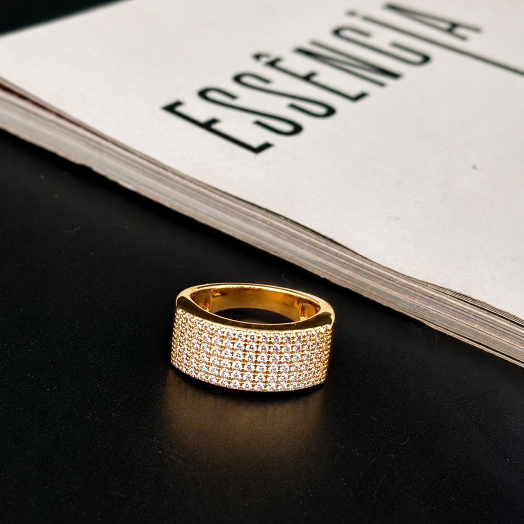 Anel diamante dourado 