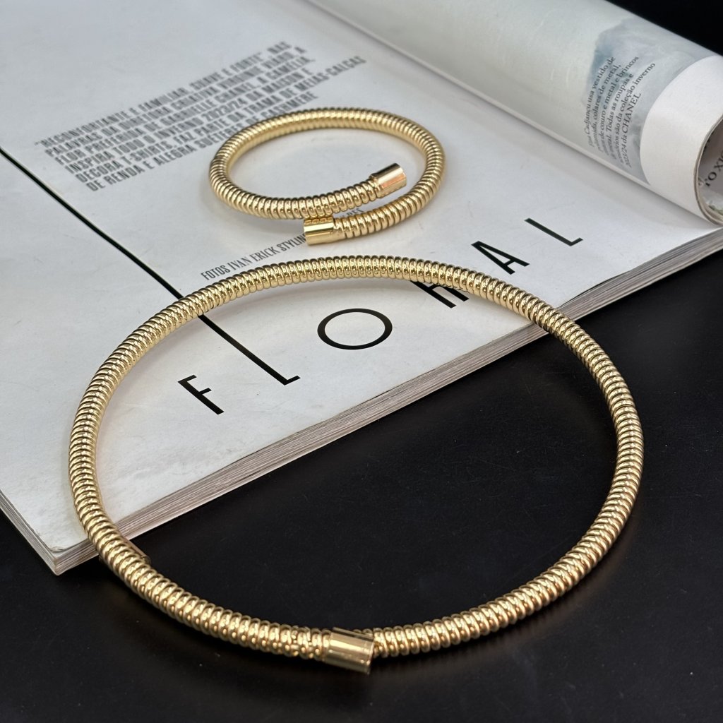 Choker e bracelete Malva 