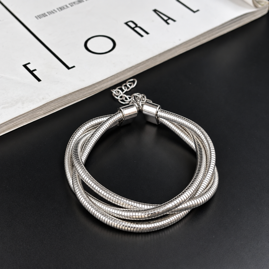 Pulseira moderna prata 