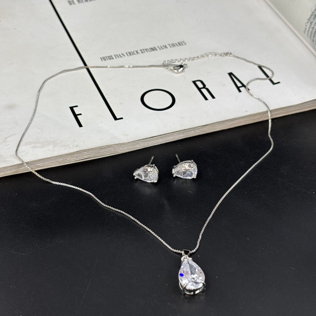 Conjunto gota prata 