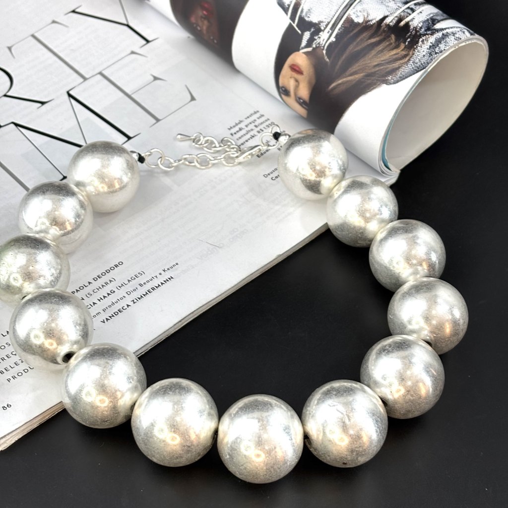 Colar esfera prata bold 