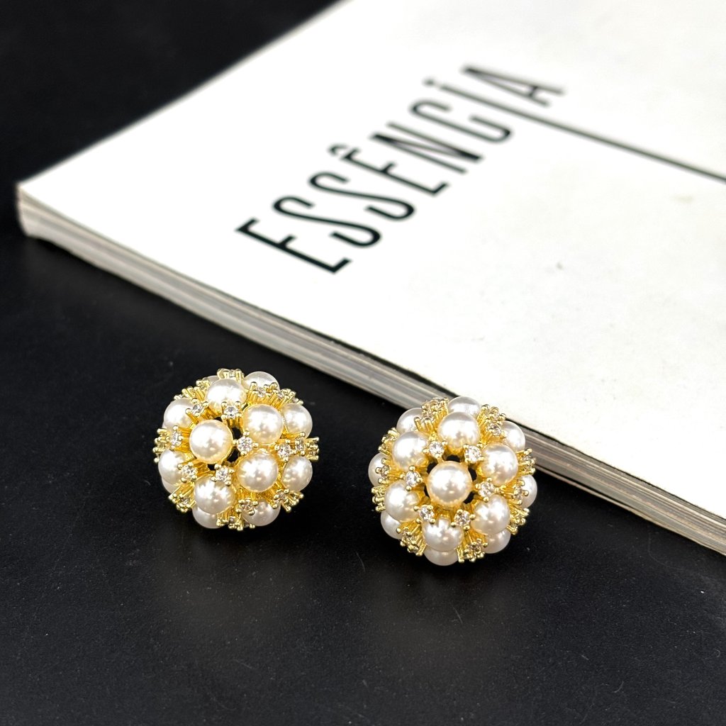 Esfera pérola strass 