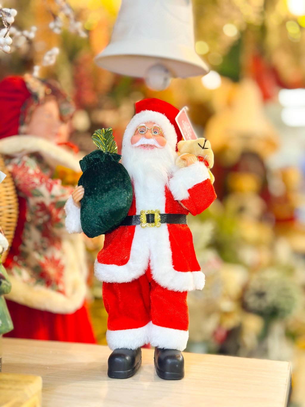 Papai Noel tecido poliéster 30cm 
