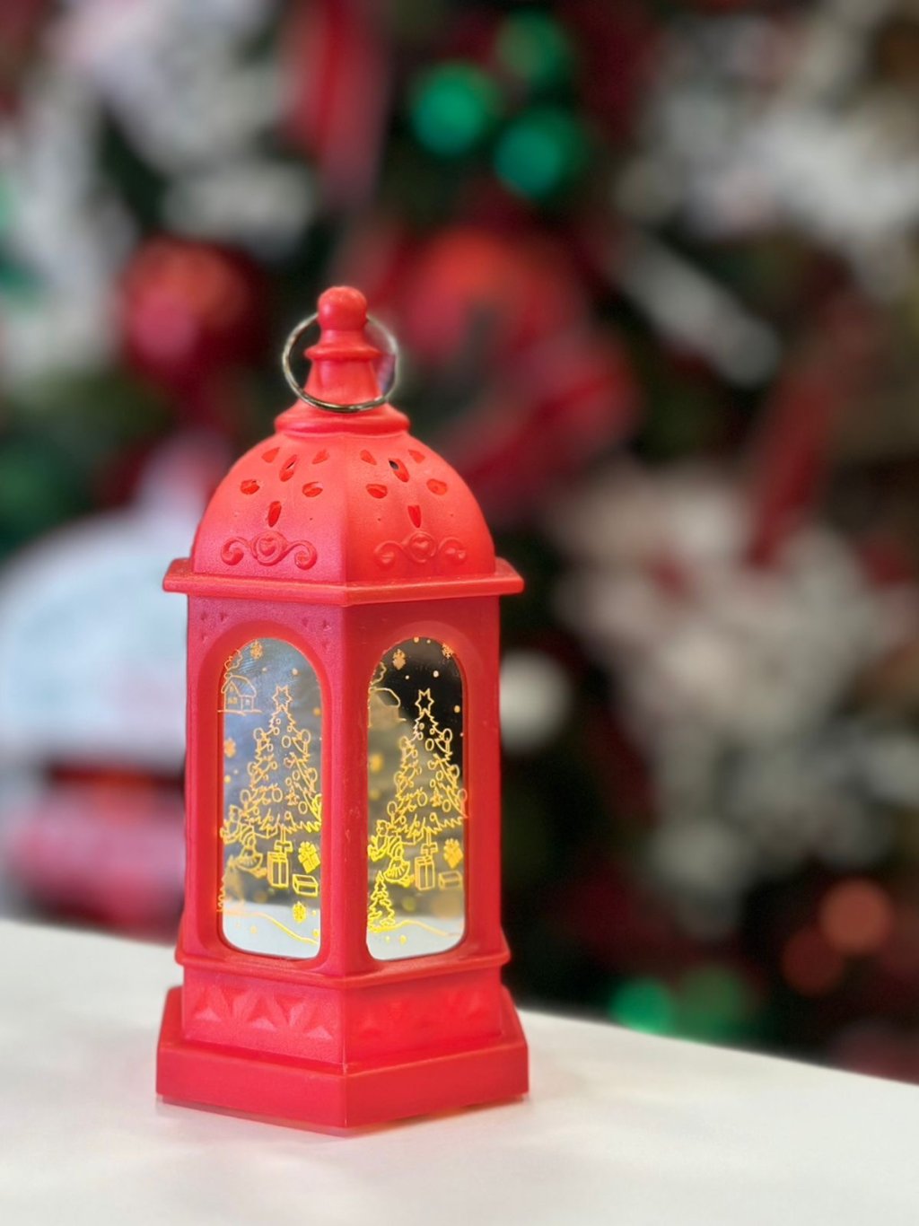 Lamparina LED Natal vermelho 13x7CM
