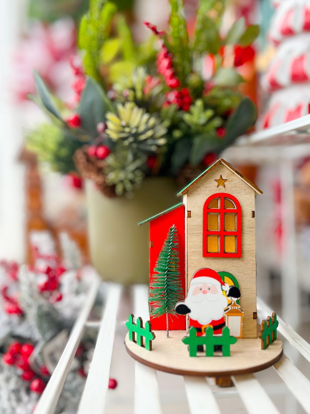 Casinha natalina com papai Noel 
