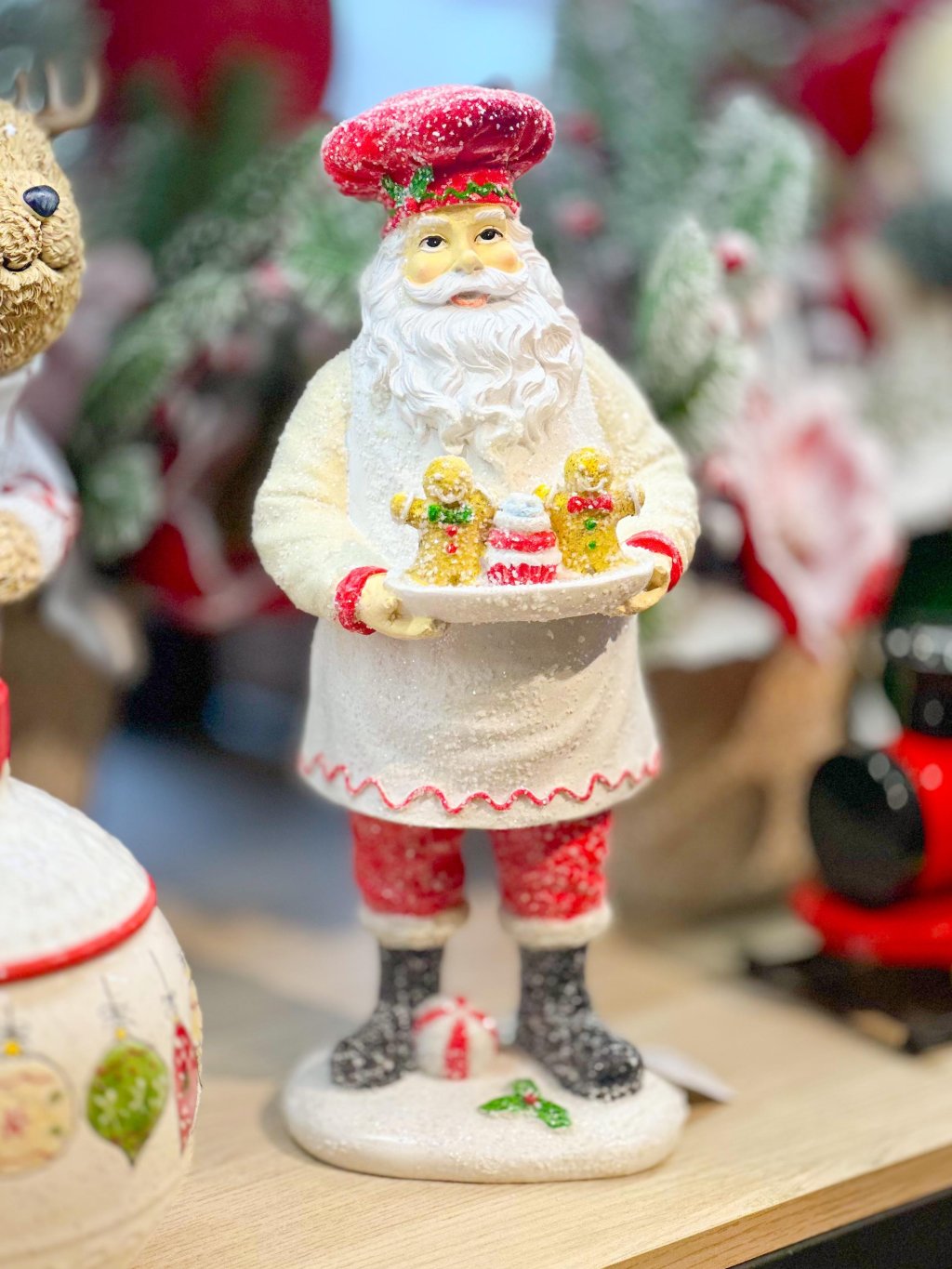 Papai Noel Gingerbread Vermelho Branco 31.5x13cm