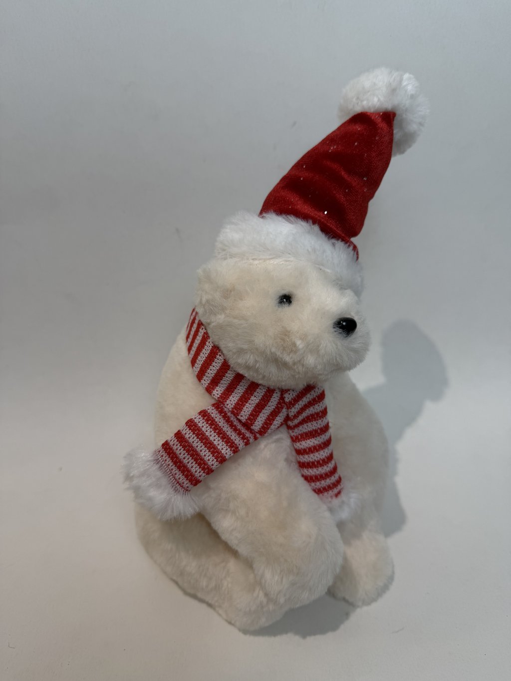 Enfeite Urso Polar natalino vermelho 53919-009