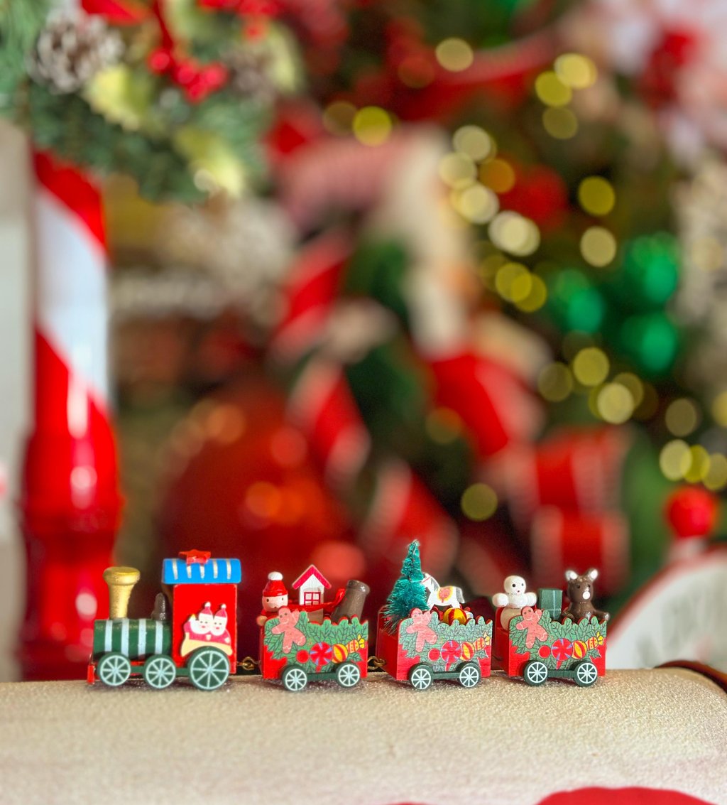 Trem decorativo Natal madeira 48813-001