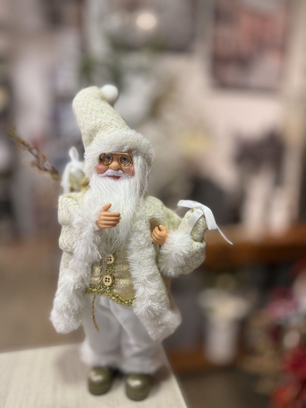 Papai Noel Natal em pé dourado 91765-001