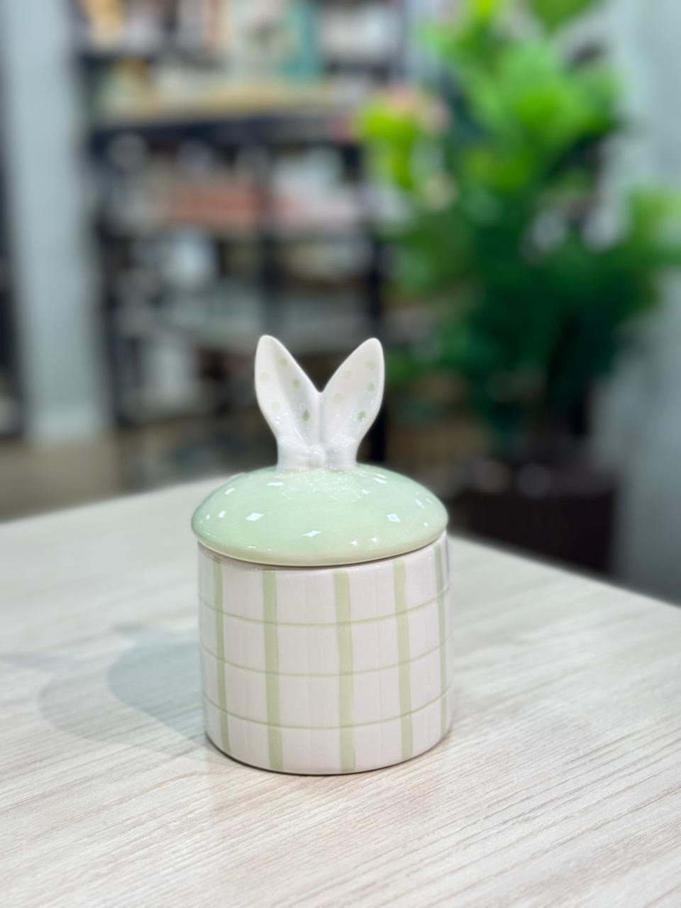 Páscoa Pote decorativo c/tampa (verde dourado) 84266001