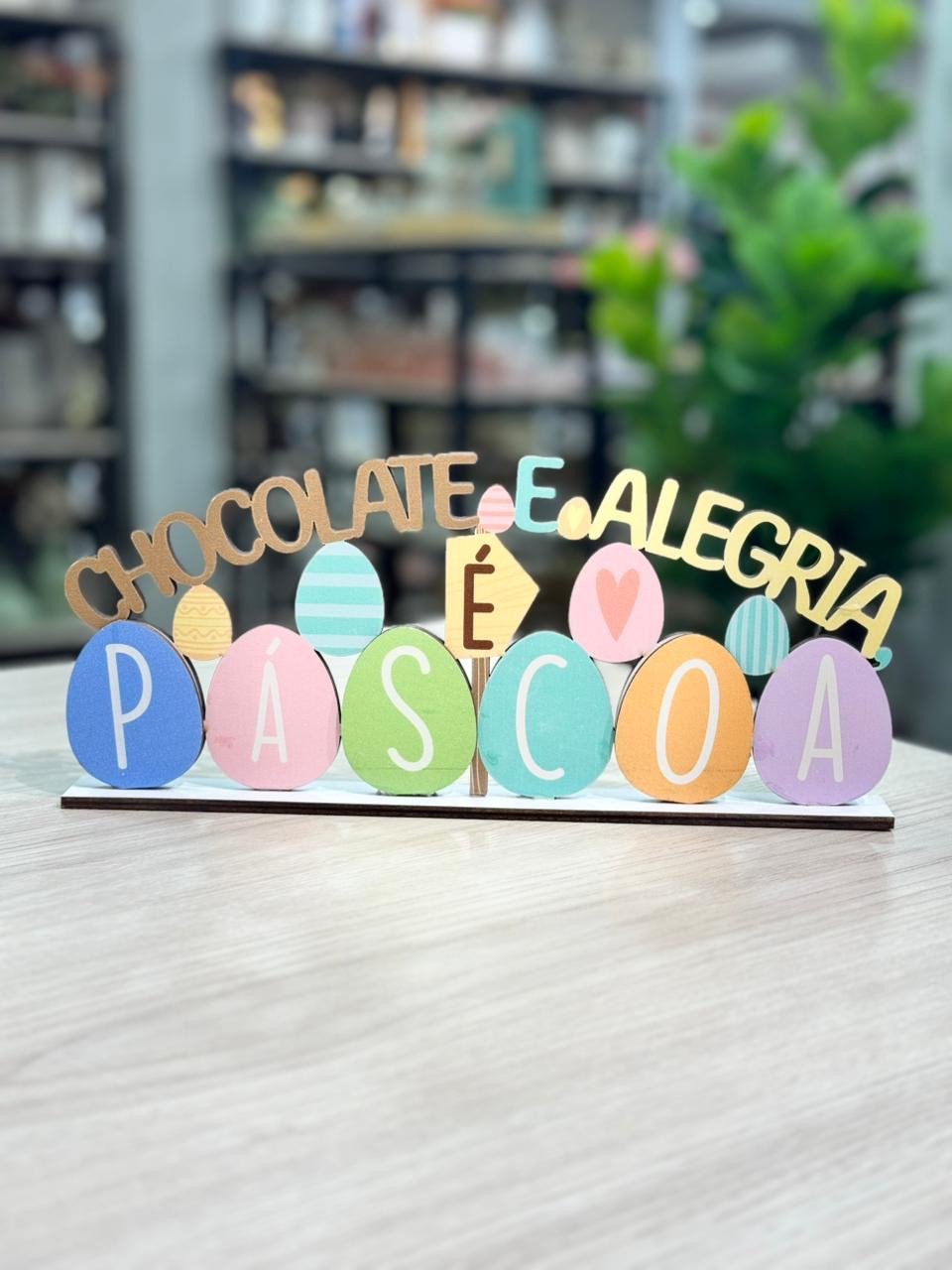 Adorno de Páscoa em Madeira 30cm x 13cm MDN0036