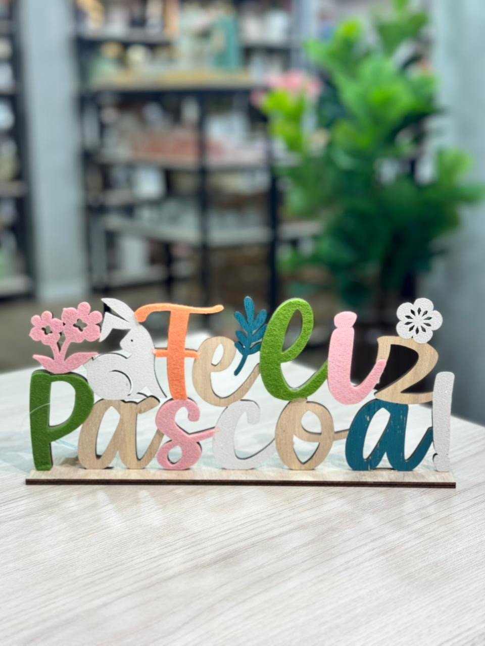 Placa de Mesa Páscoa 13cm X 30cm X 4cm MDN0065