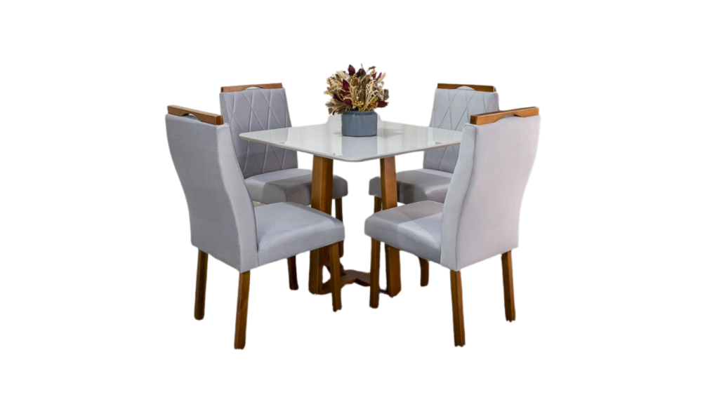 MESA PEDRO 90X90 c/ 4 CADEIRAS SALERMO