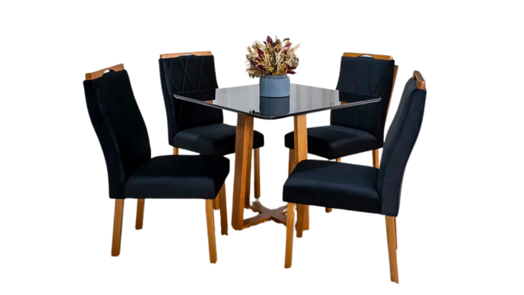 MESA PEDRO 120X80 c/ 4 CADEIRAS SALERMO