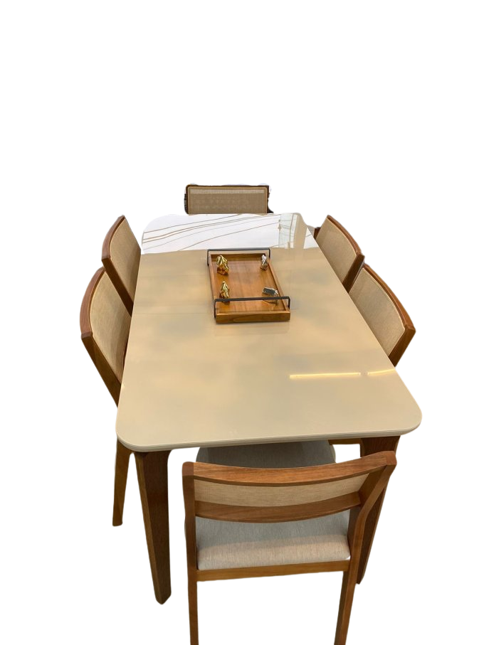 MESA CIMOL FICUS 160x80cm c/ 6 CADEIRAS OITI