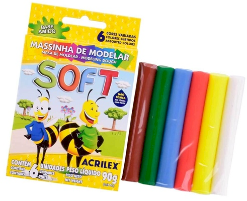 MASSINHA DE MODELAR 6 CORES ACRILEX