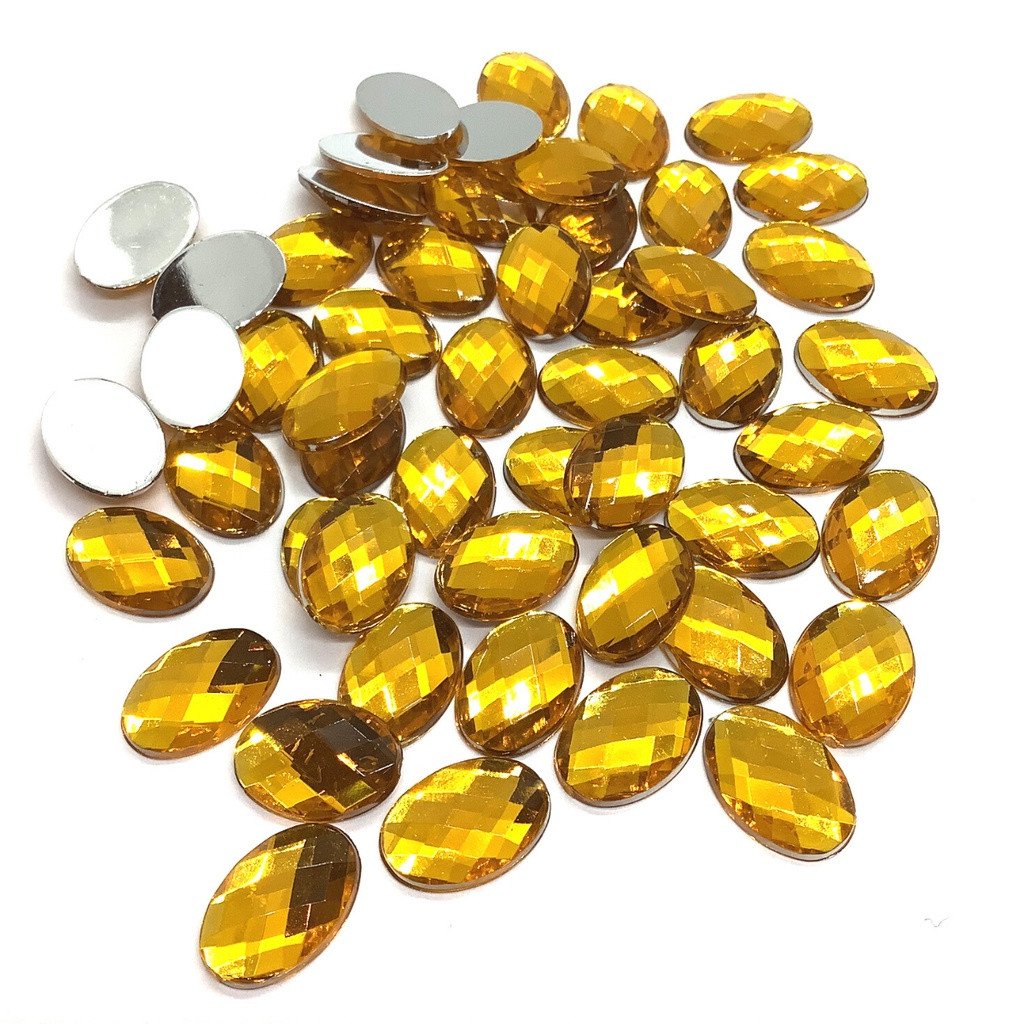 CHATON OVAL AMARELO 13X18 PCT 10 UND